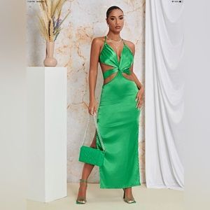 Twist front split thigh halter dress *NEW*